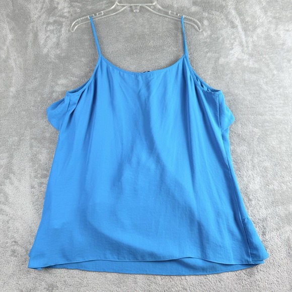 Banana Republic Tank Top Womens Large Blue Spaghetti Strap Sleeveless Blouse - Picture 2 of 14